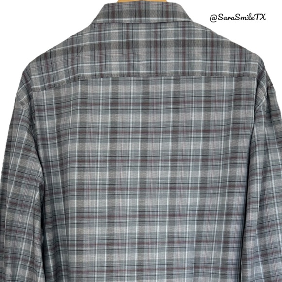 CALVIN KLEIN Plaid Business Casual Long Sleeve Button Down Shirt - Picture 6 of 12